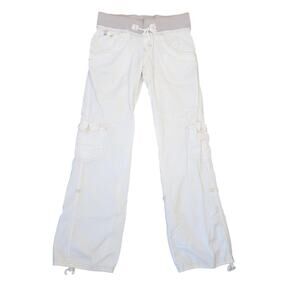Vintage Y2K Unionbay Cream Low Rise Cargo Wide Leg Flare Pants 3